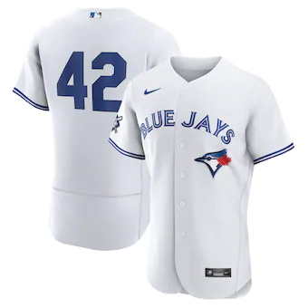 mens nike jackie robinson white toronto blue jays authentic